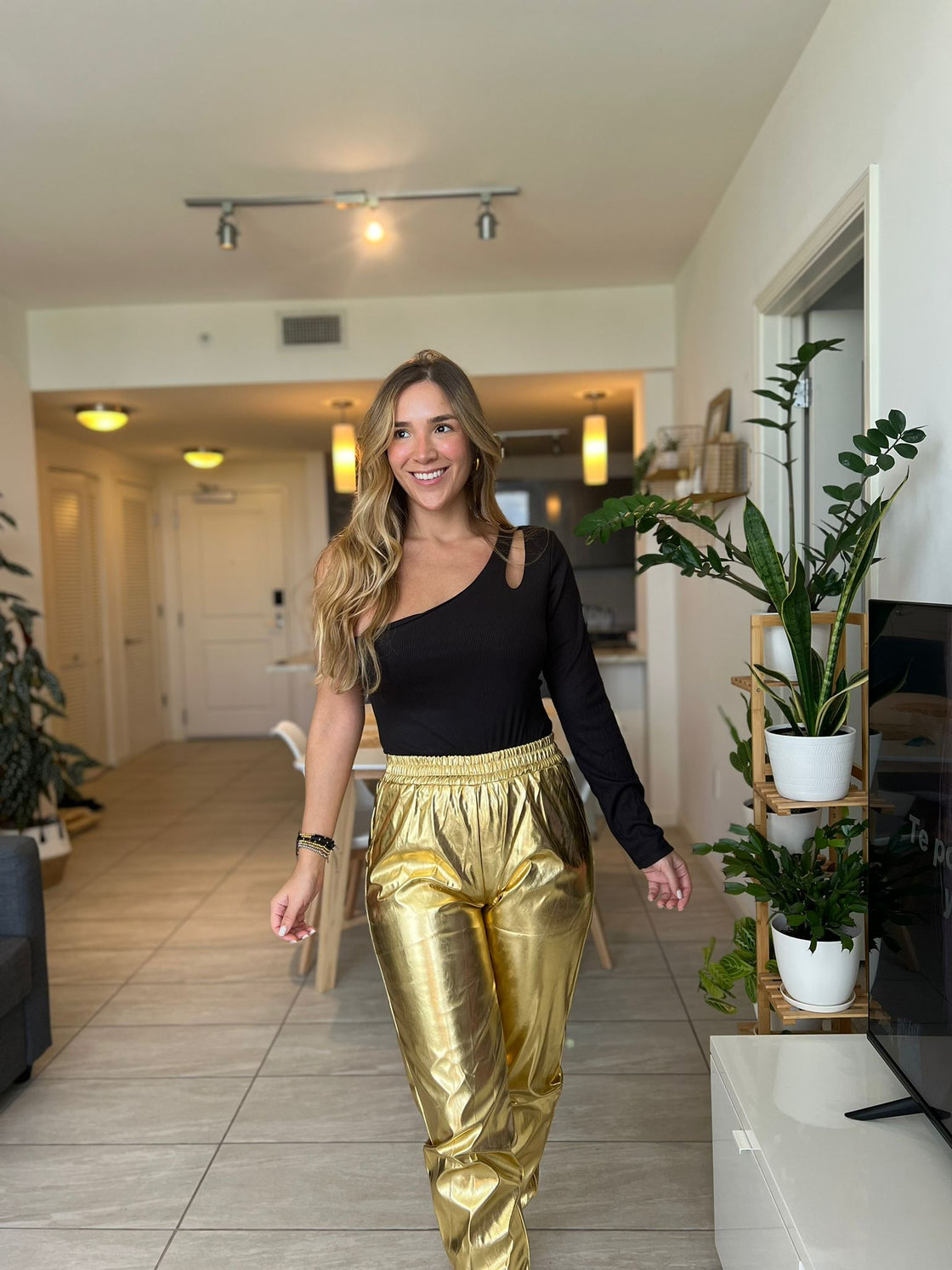 Jogger pants silver and gold