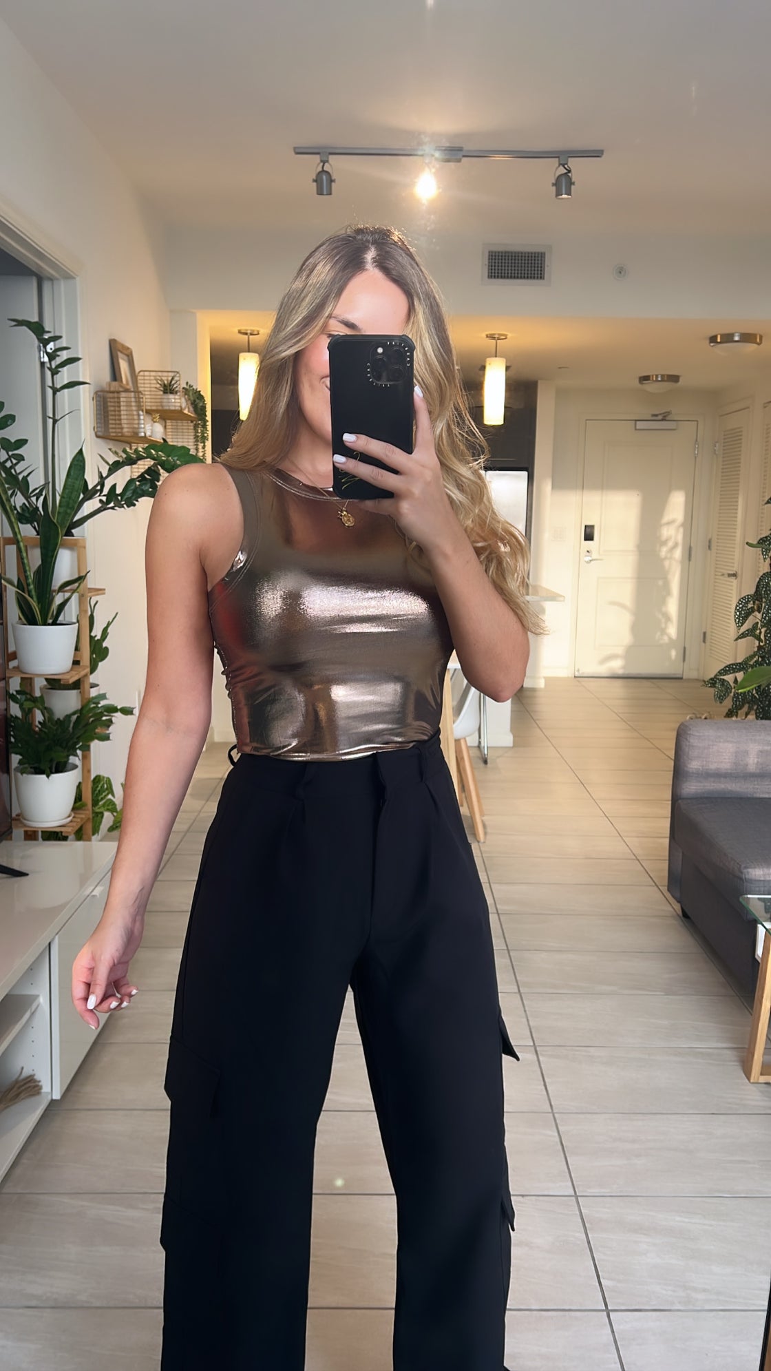 metallic flannel armhole sleeve