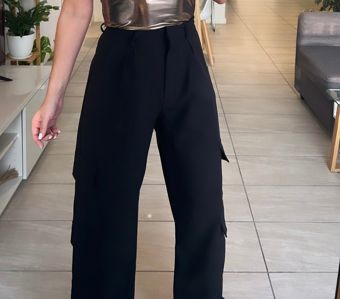 black cargo pants