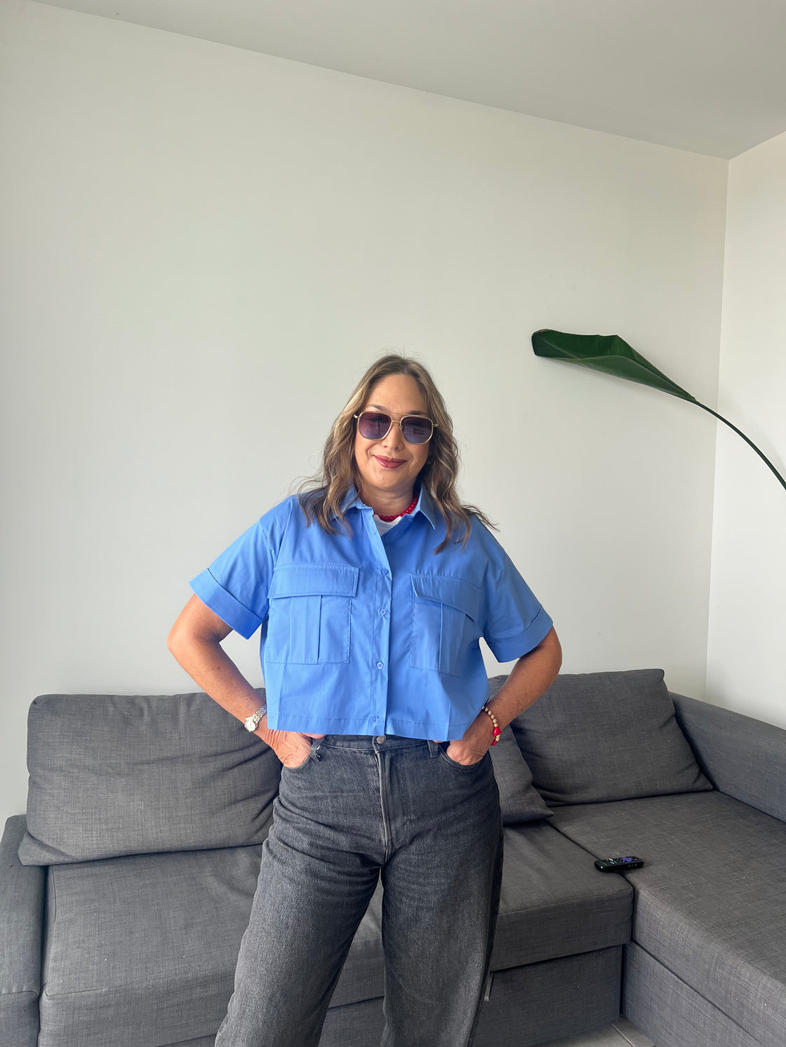 sky blue shirt