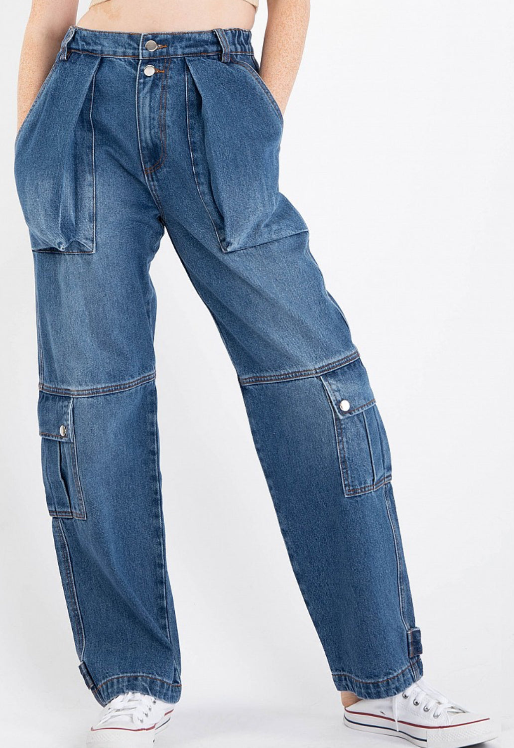 Jean cargo denim dark and light