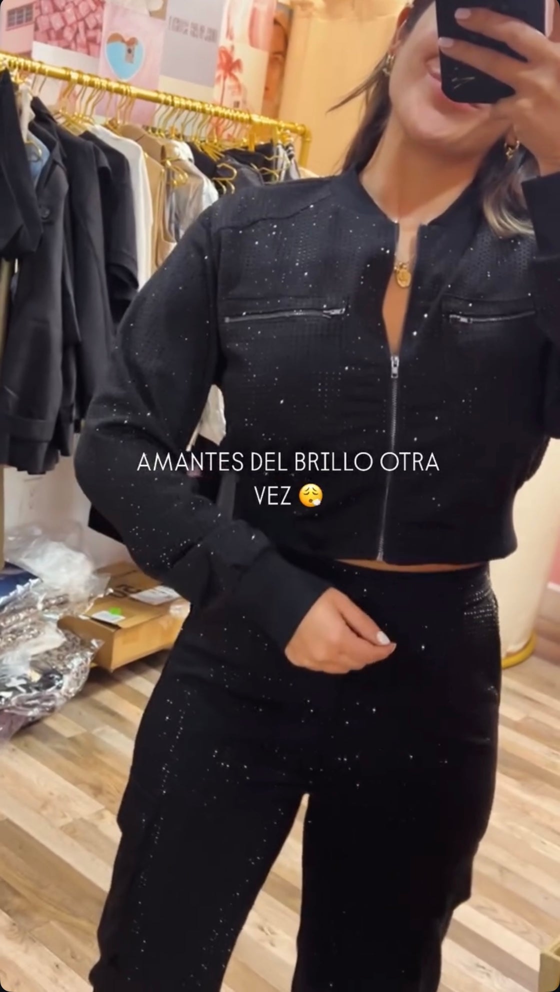 Set black set with glitter