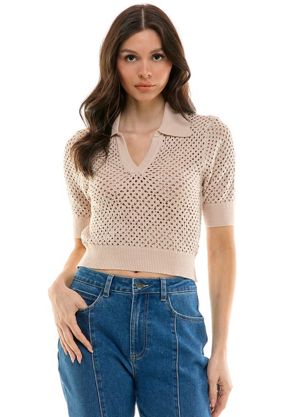 Sweater top strack nude