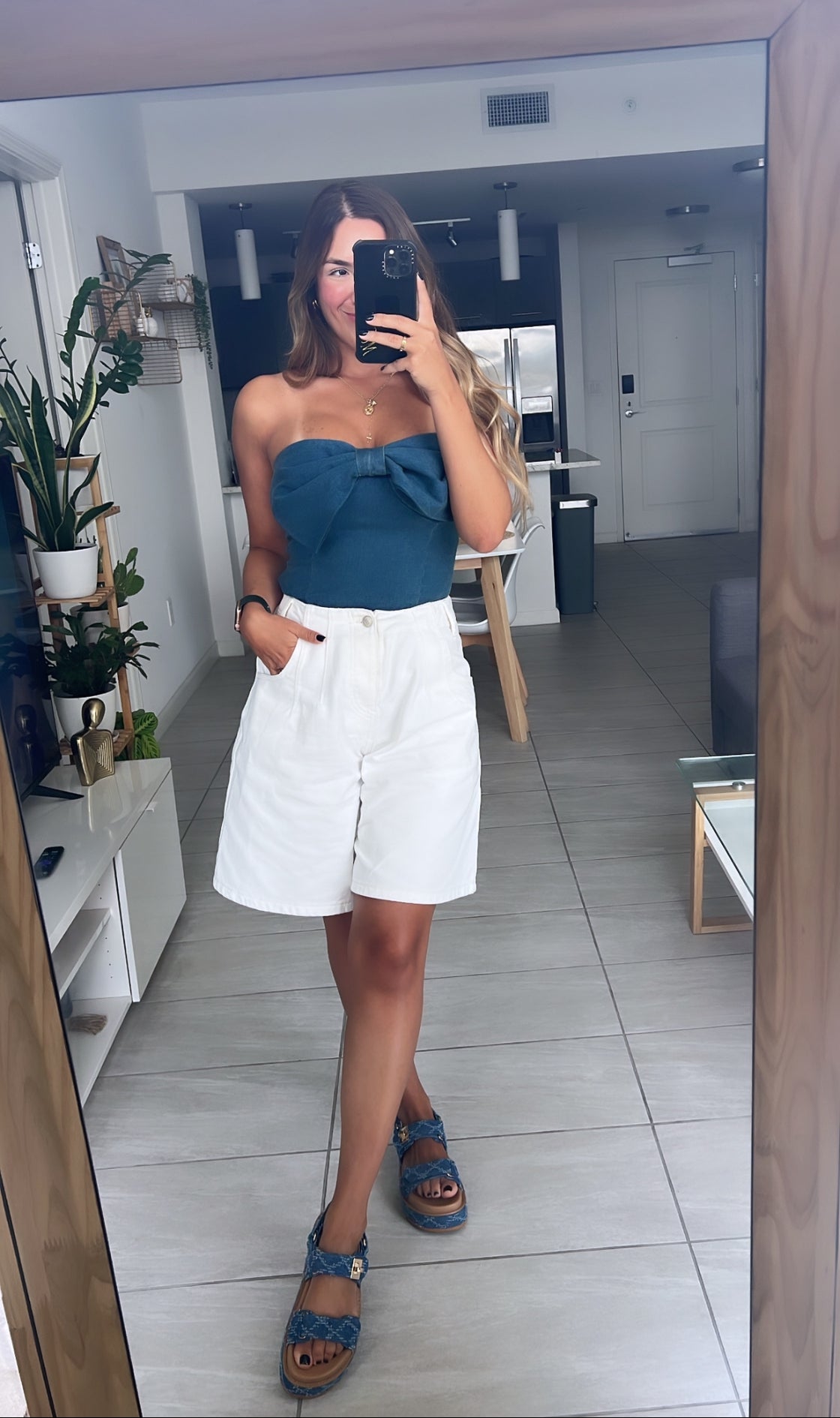 Top lazo denim straple