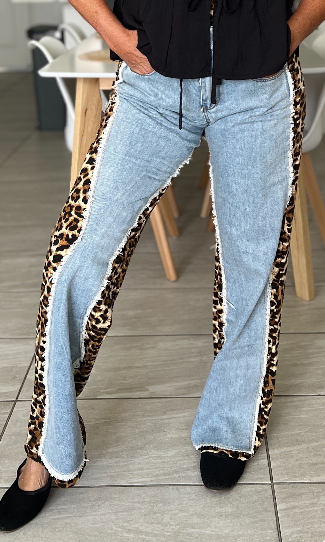 Jean pants animal print