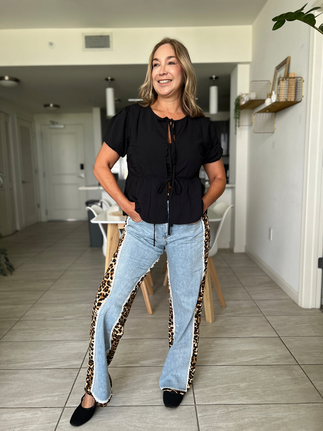Jean pants animal print