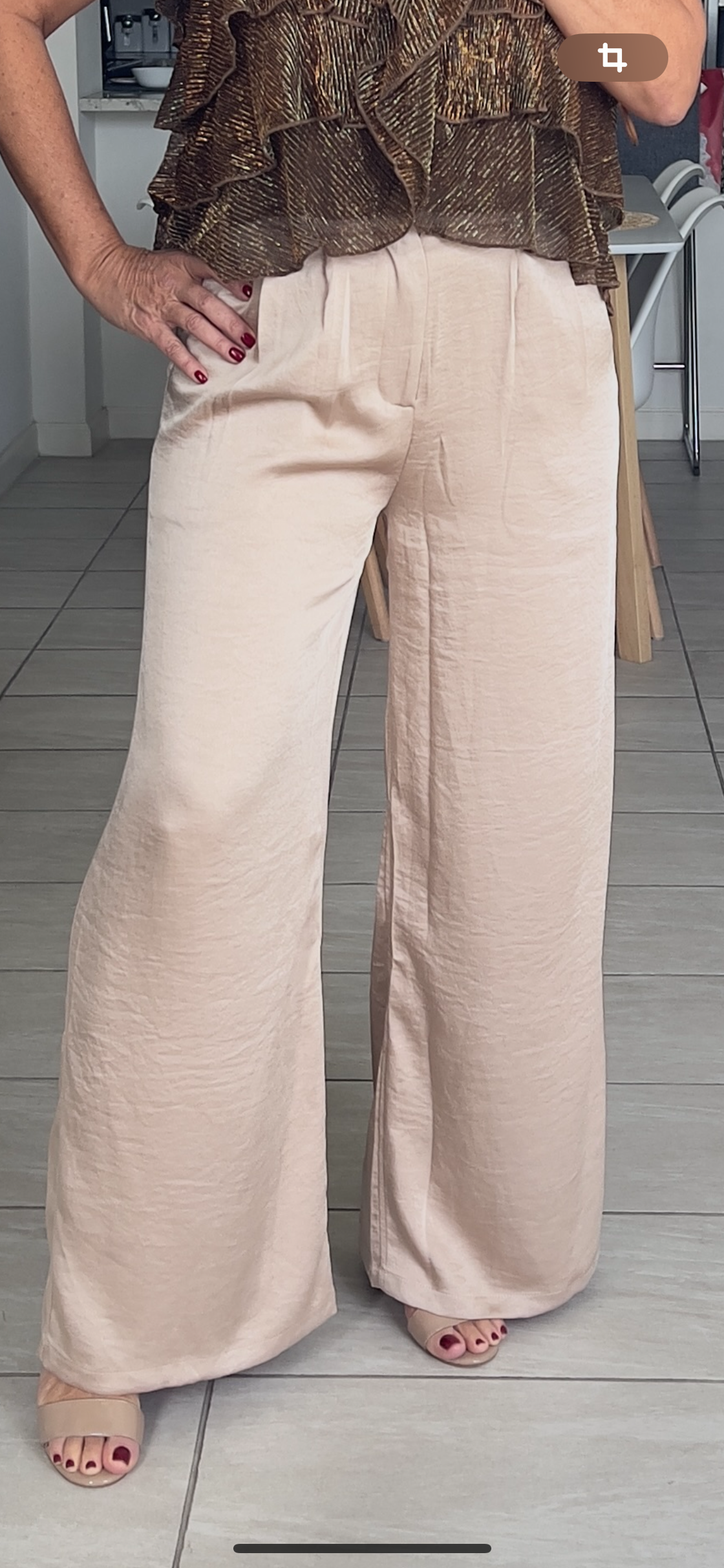 Pants khaki silk trousers satin