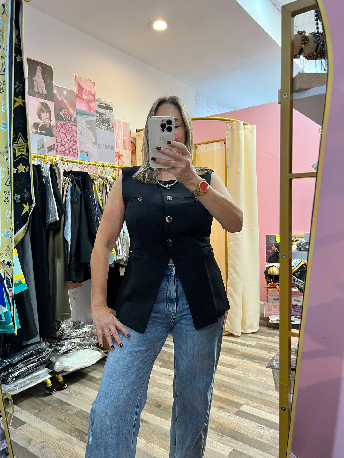 Vest. long black vest
