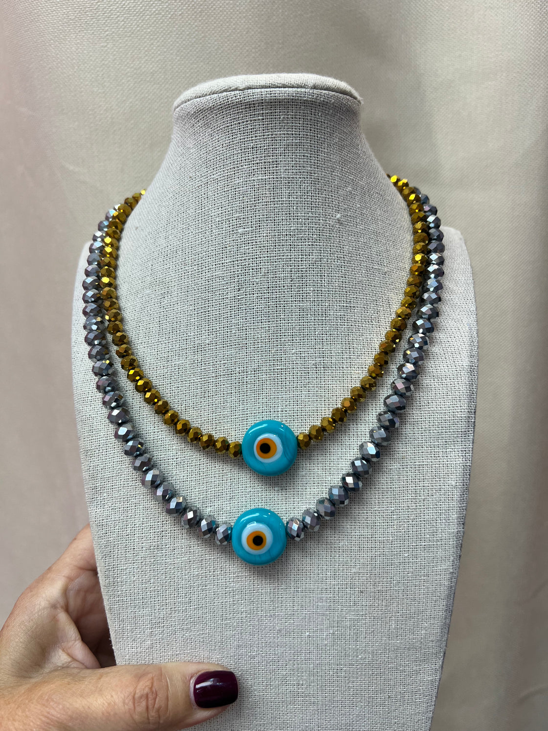 Necklace. blue turkish eye necklace