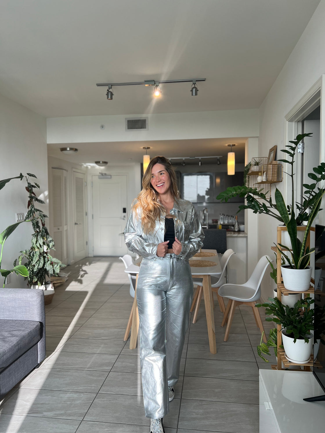Metallic pants