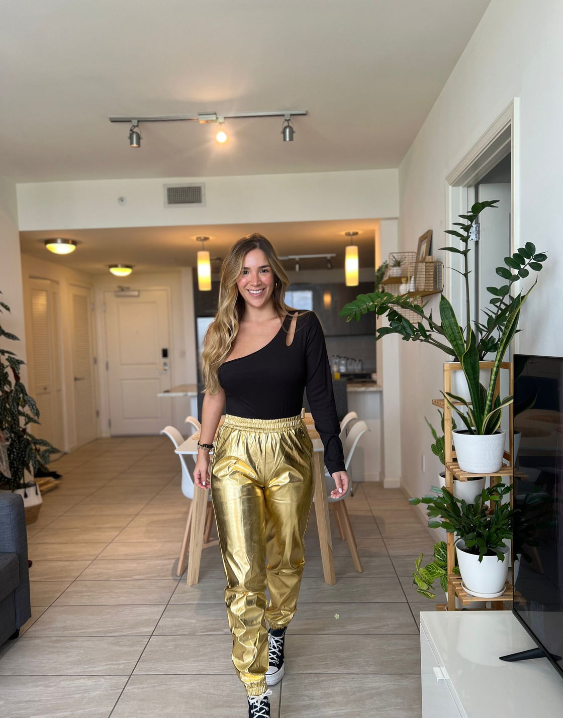 Jogger pants silver and gold