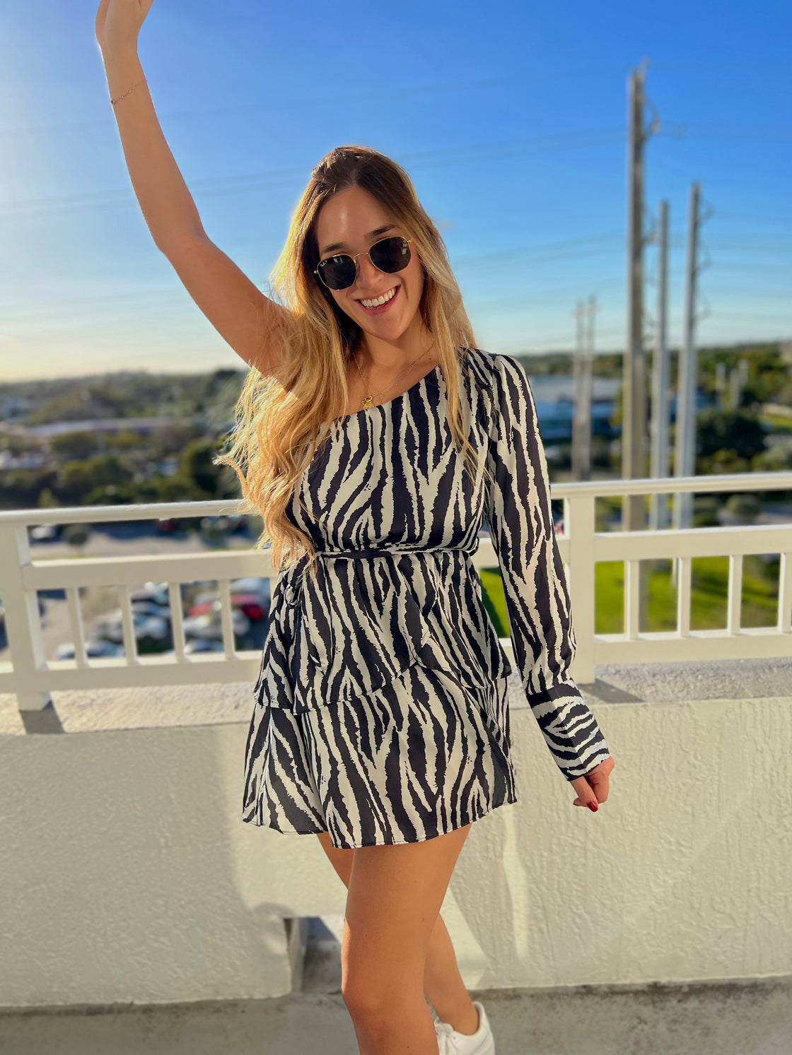 Dress Asimétricas zebra print dress