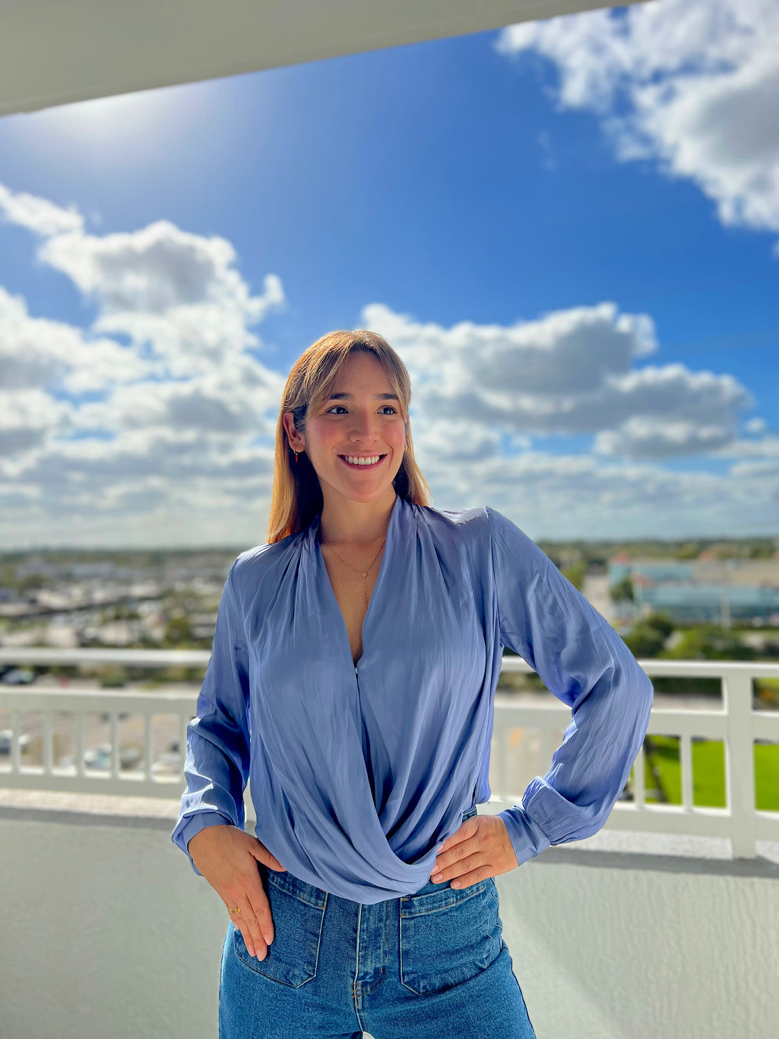 Lilac long sleeved silk shirt