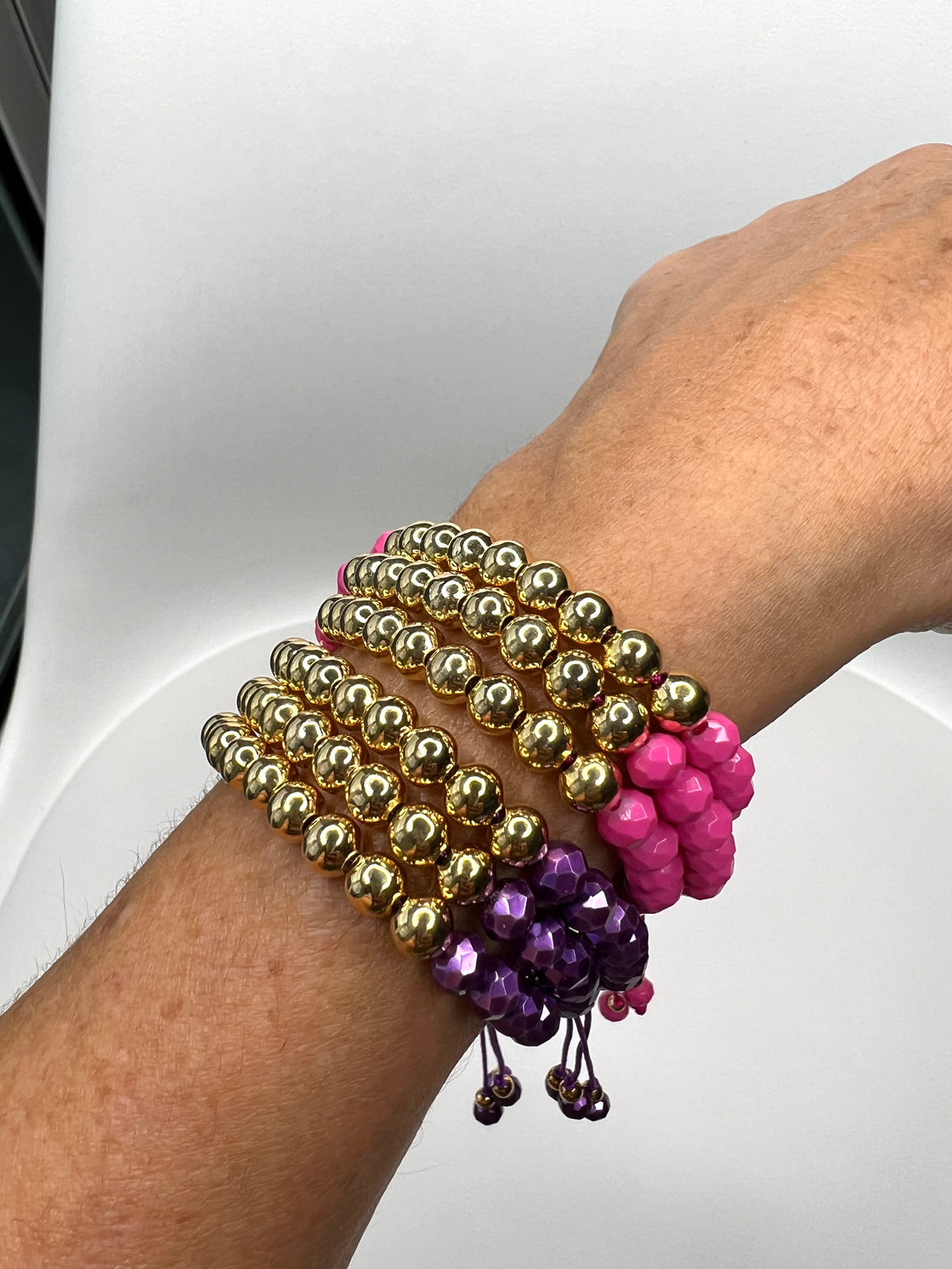 Crystal and balineses bracelet in gold plated