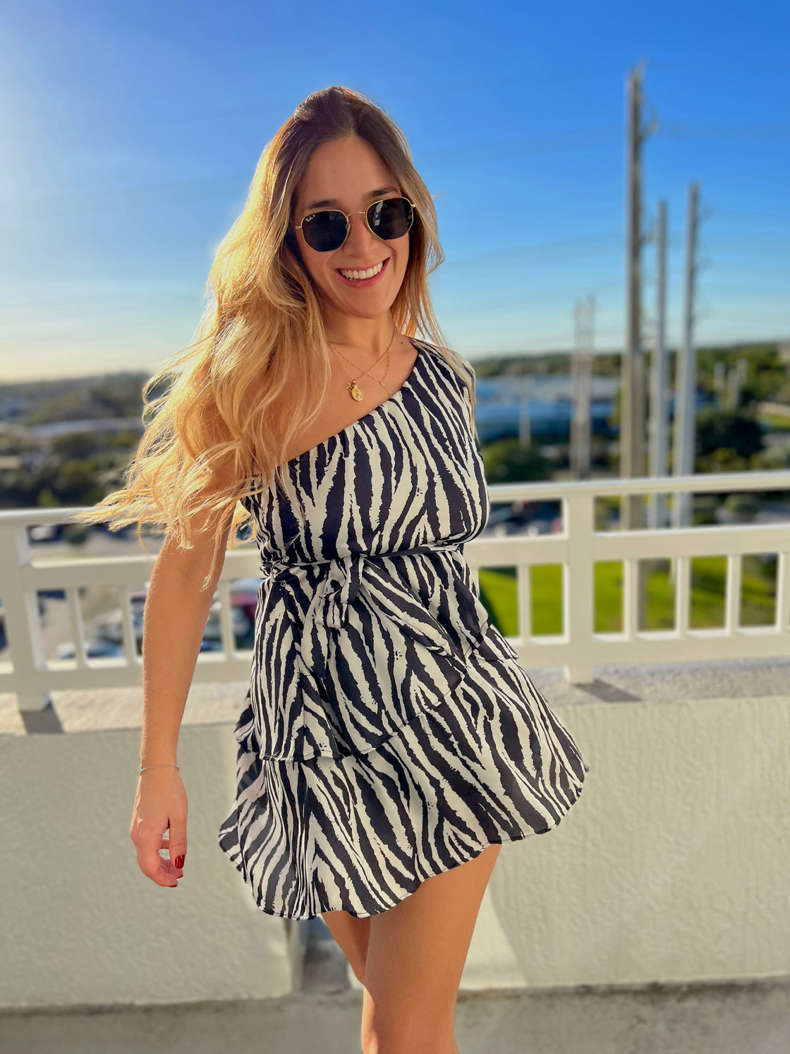Dress Asimétricas zebra print dress