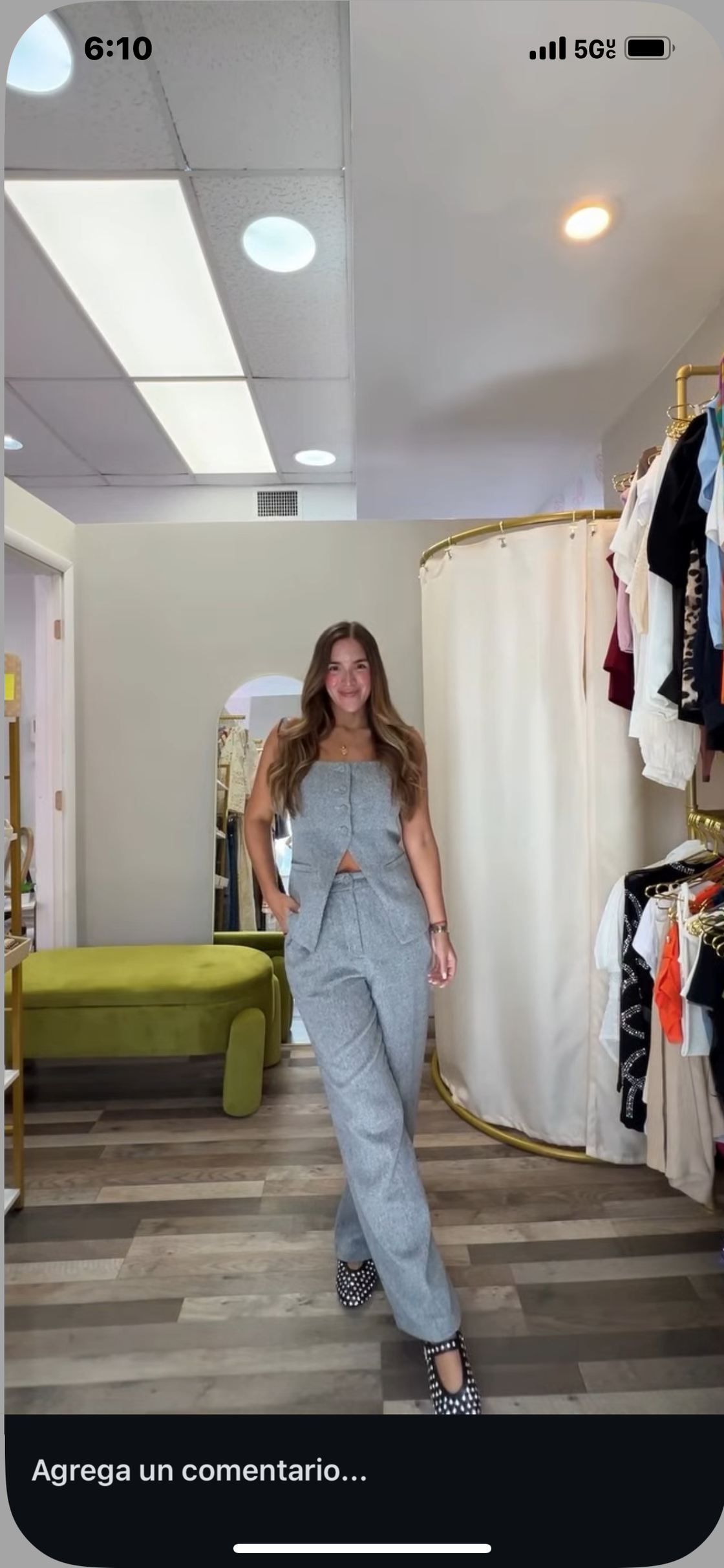 Set Two-piece set in grey, cloth fabric