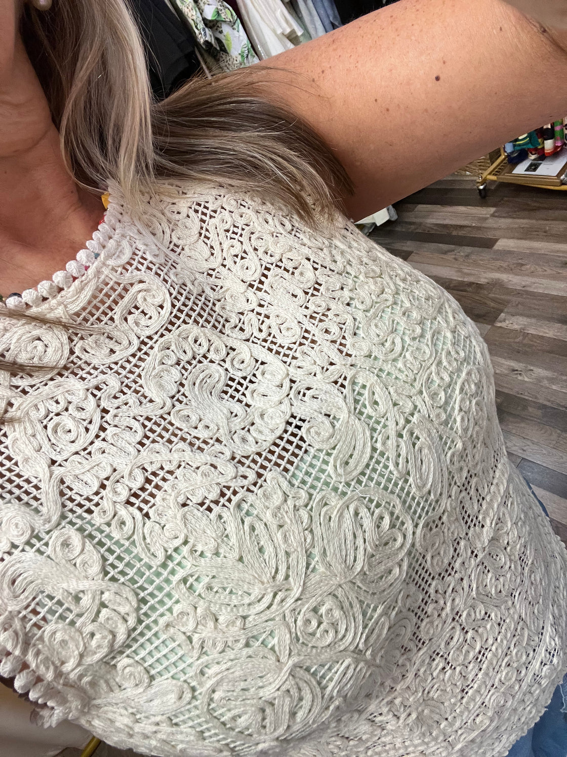 TOP nude torchon top