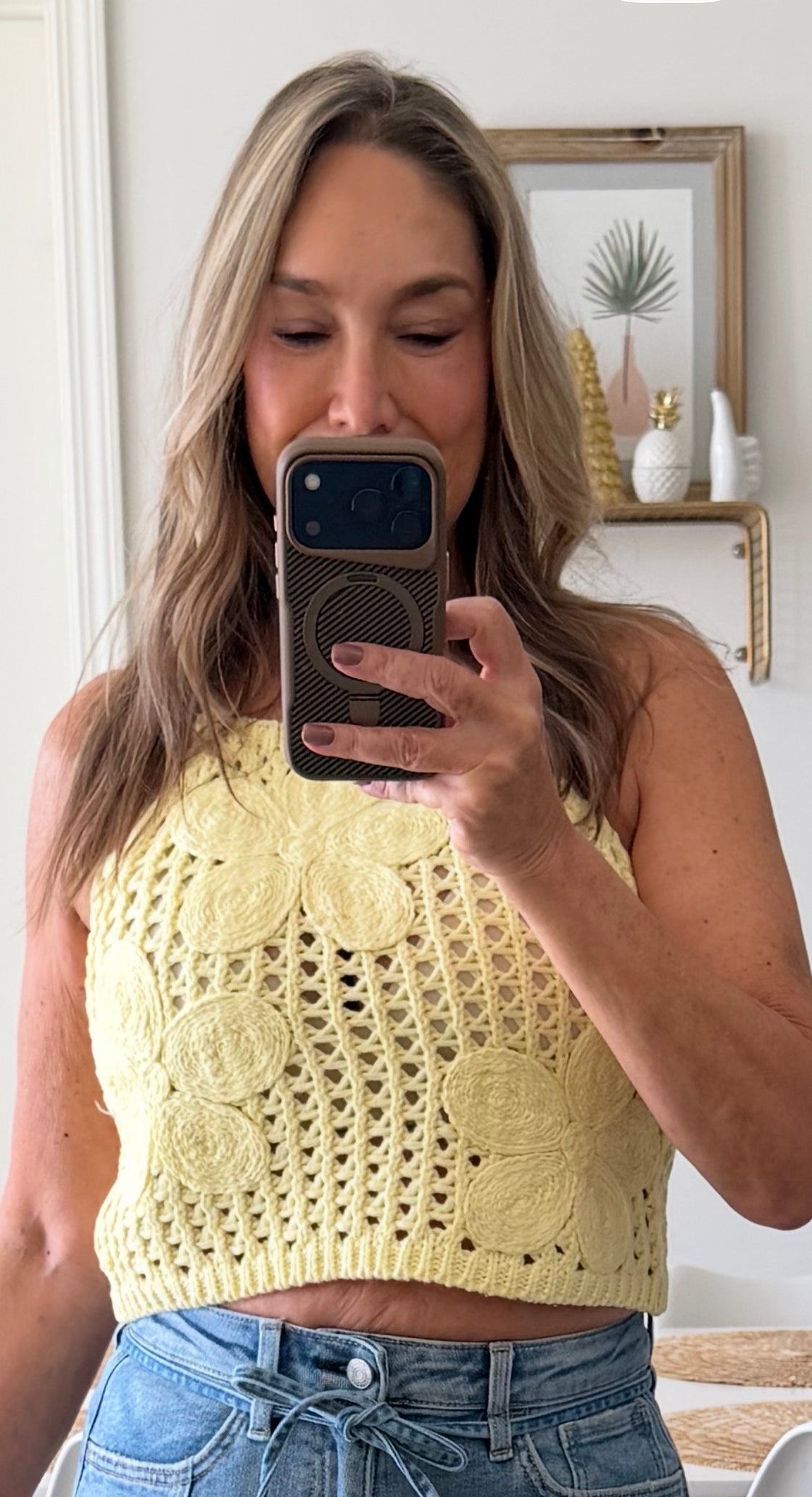 Top crochet butter yellow