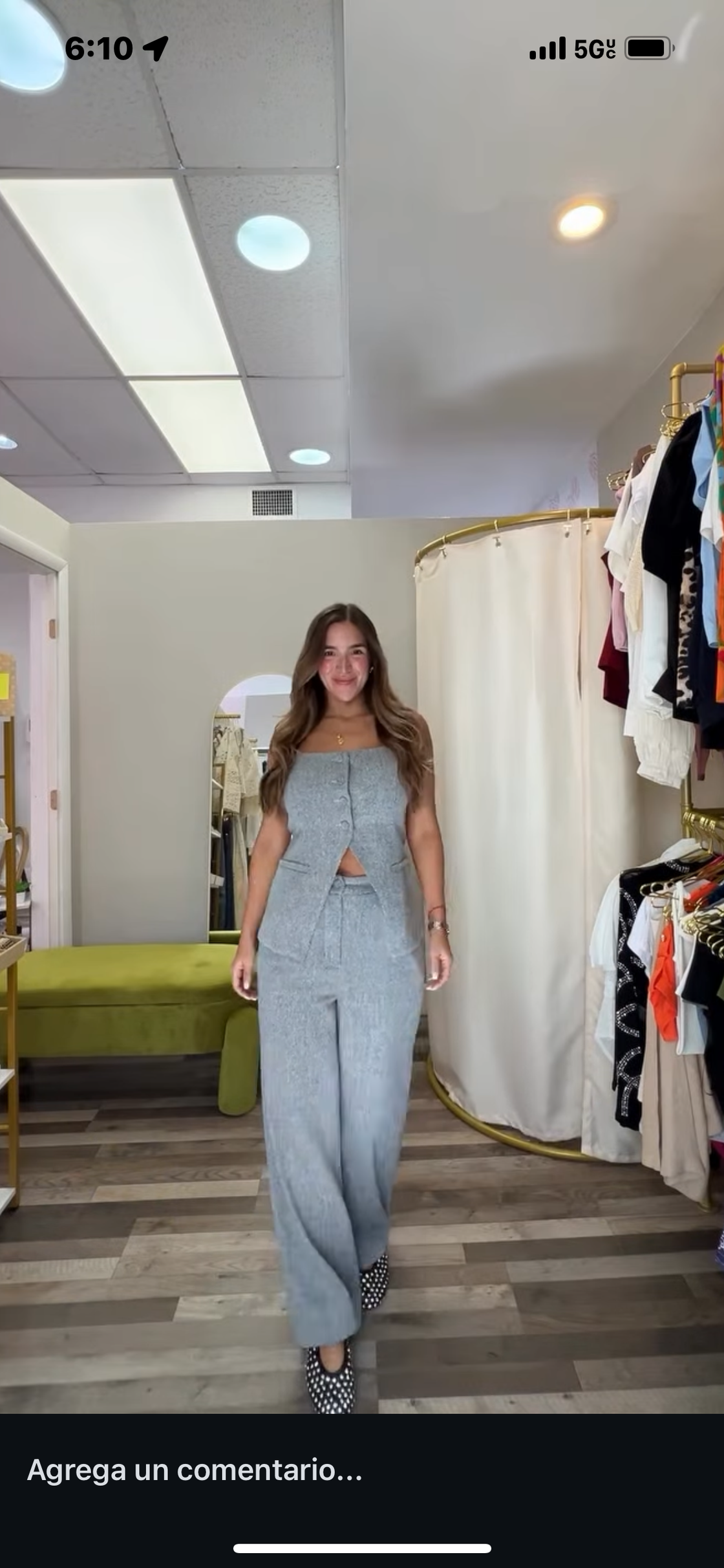 Set Two-piece set in grey, cloth fabric