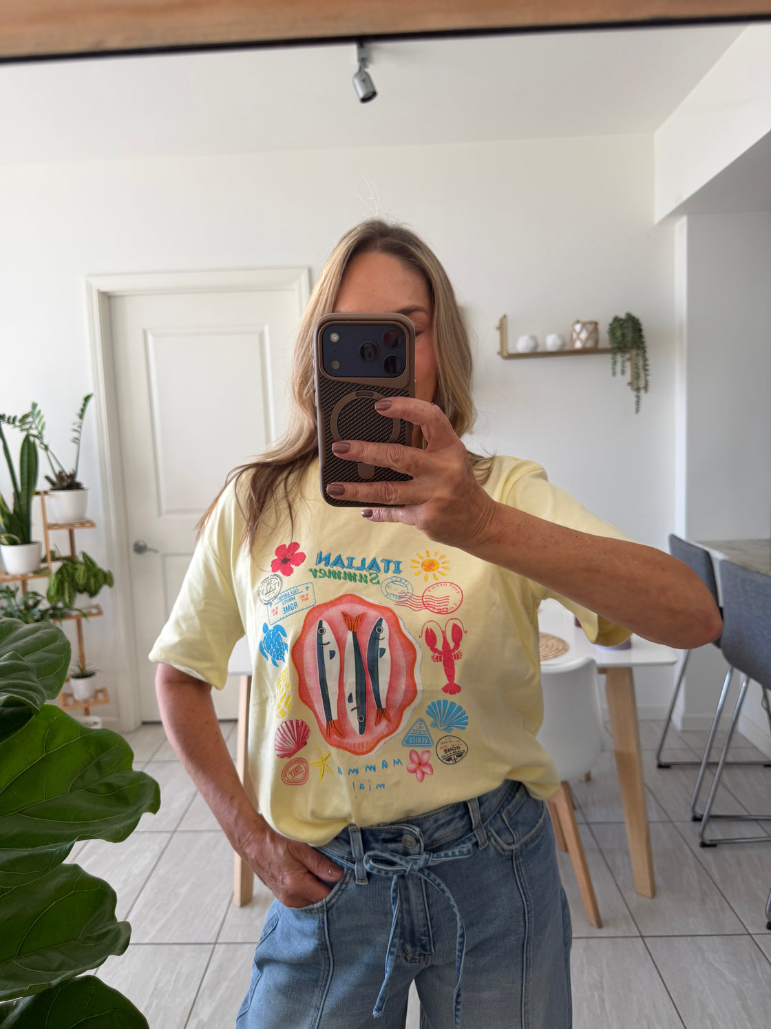 T-shirt estampada marina