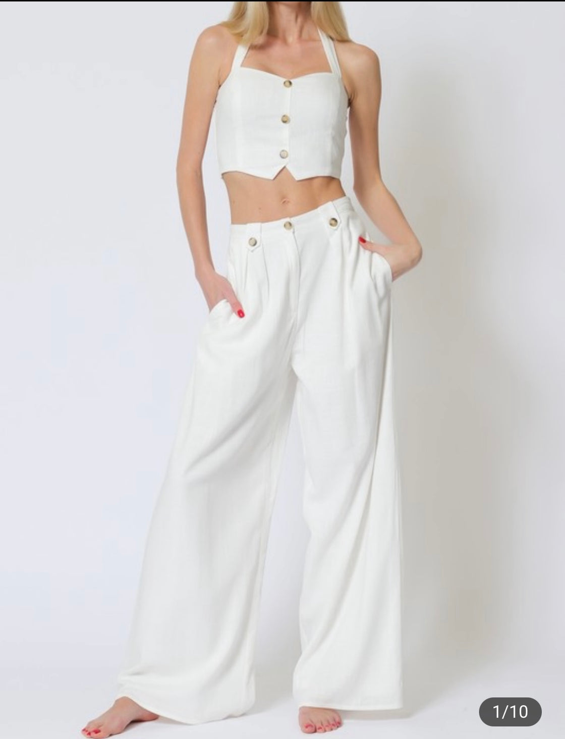 Set white set crop top